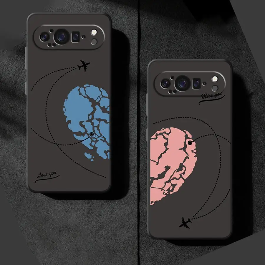 حافظة هاتف لهاتف جوجل بيكسل 10 9 برو XL 7a 8a 6 7 8 Pro 6a 9a غطاء ناعم للزوجين نمط الأرض