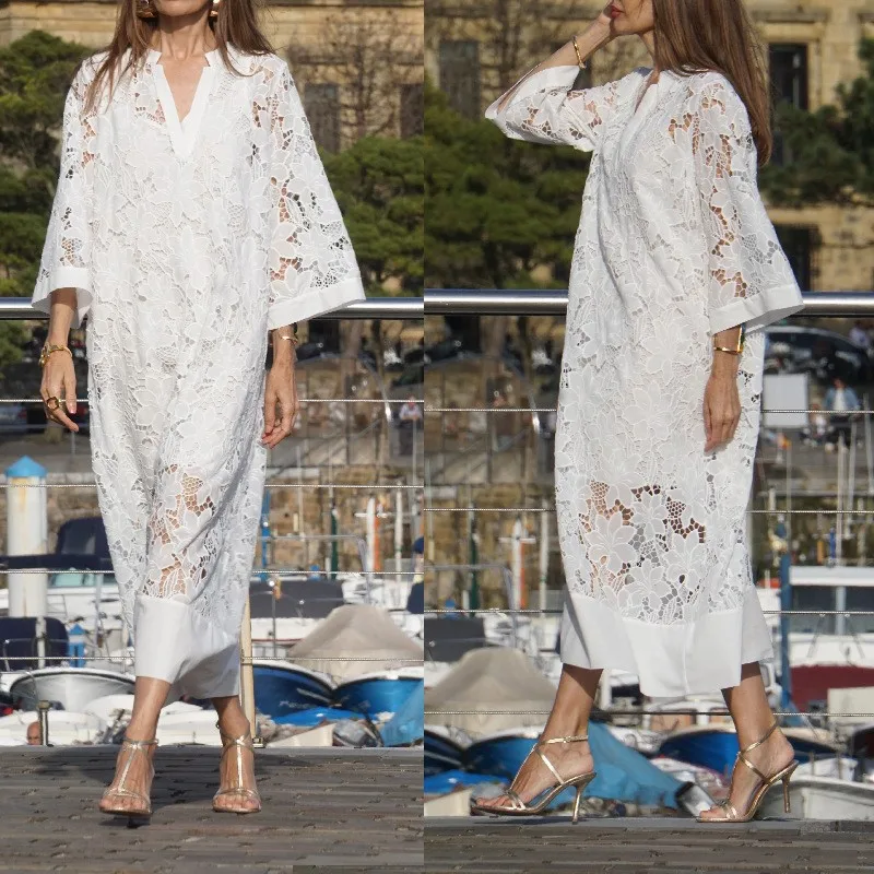 Summer White Dress For Woman 2025 Trendy Casual Beachwear Cover-ups Outfits New Boho Hippie Chic Long Maxi Dresses Elegant Party
