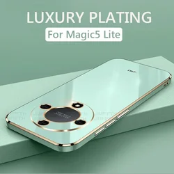Luxury Square Plating Phone Cases On For Huawei Honor Magic 7 Pro Case 6 Lite 5 X9 A B X9B X9A X50 ShockProof Soft Silicone Capa