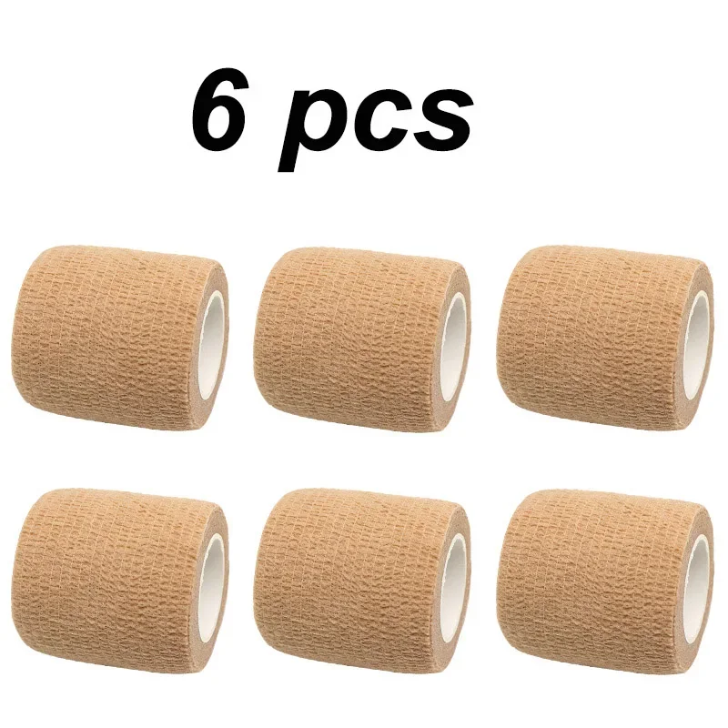 Vendaje elástico autoadhesivo deportivo colorido Beige, cinta envolvente de 4,8 m, elastoplast para rodilleras, almohadillas de soporte, dedo, tobillo, palma y hombro