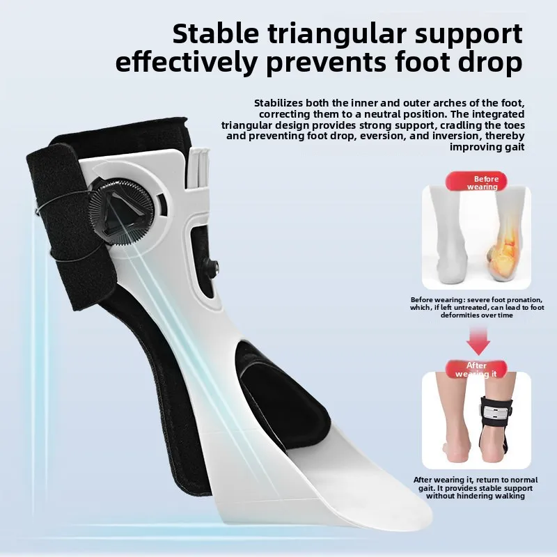 New Rotary‑Knob Adjustable Ankle‑Stabilizing Brace Wearable‑In‑Shoe Rigid Support Accessory for Daily Foot‑Position Safeguard