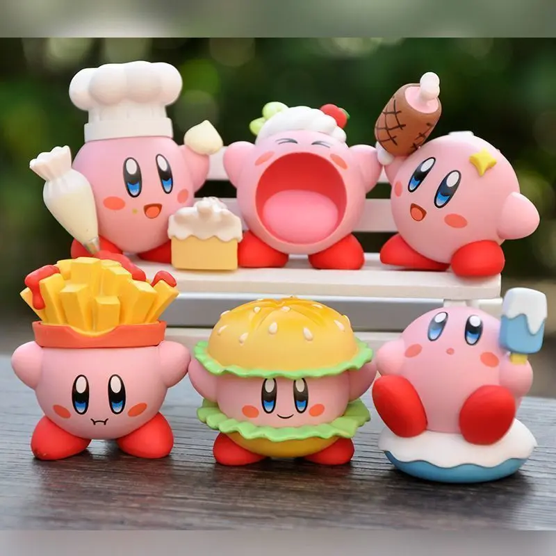Kirby Auto-Armaturenbrett-Ornament, realistisches Kuchenmodell, kleine Figur, Computertisch-Dekoration, lustiges Cartoon-Spielzeug, Geschenk für Freunde – Detail 11