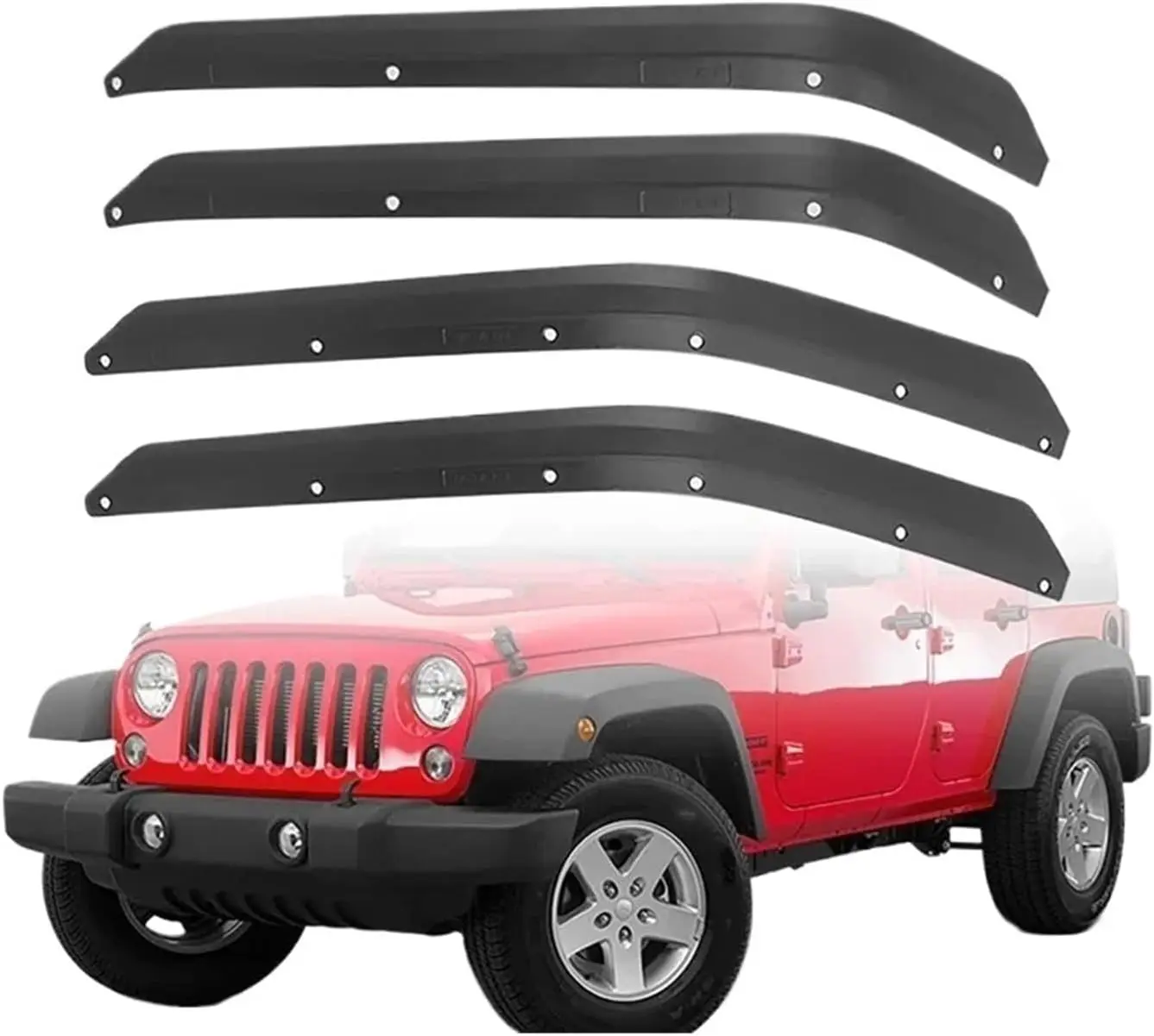 

4PCS Car Front Rear Wheel Eyebrow Trim Mudguards Splash Guards for Jeep Wrangler JK 2007-2017 car Accessories