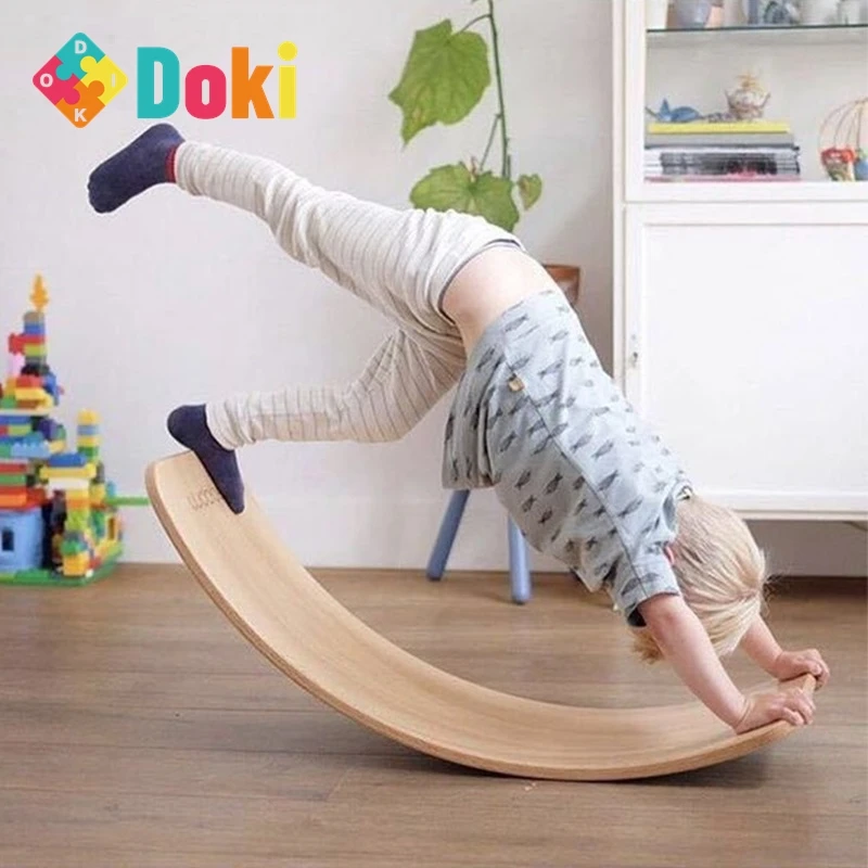 

Doki Toy Wooden Balance Board Children Curved Seesaw Yoga Fitness Equipment Baby Indoor Toys Kids Outdoor Sports New Hot 2024