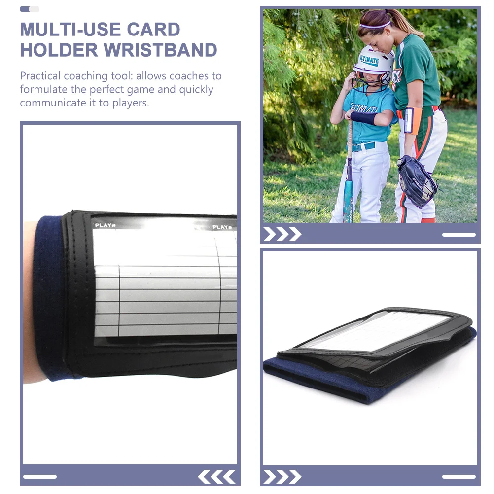 

2pcs Tactical Wristband Football Basketball Softball Coaching Holder Durable Polyester Training Wrap Wrist Sleeve Arm