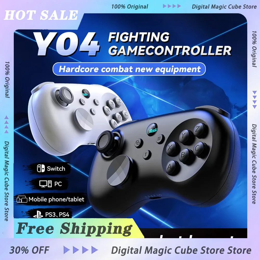 

BSP Y04 Wireless Hall Joystick Gamepad Adjustable Keycap for PS3/PS4/Switch/PC/Phone/Tablet Gamepad Game Accessories Gifts