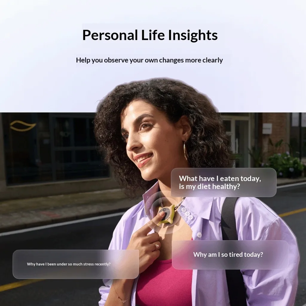 Looki L1 Multimodal AI Wearable Camera Hands-free POV Life Recorder 1080P Auto Generate Vlog Portable Mini Body Camera Life Logg view 2