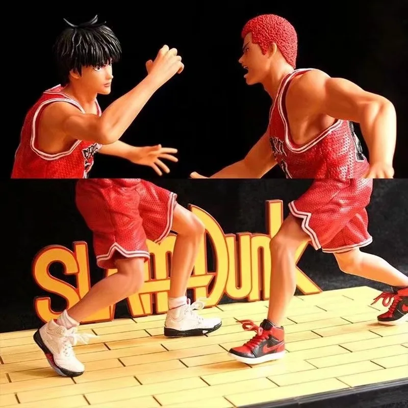 38cm The First Slam Dunk Sakuragi Hanamichi Rukawa Kaede Anime Figure Model Statue Boy Collection Desktop Decoratin Ornamen Toy