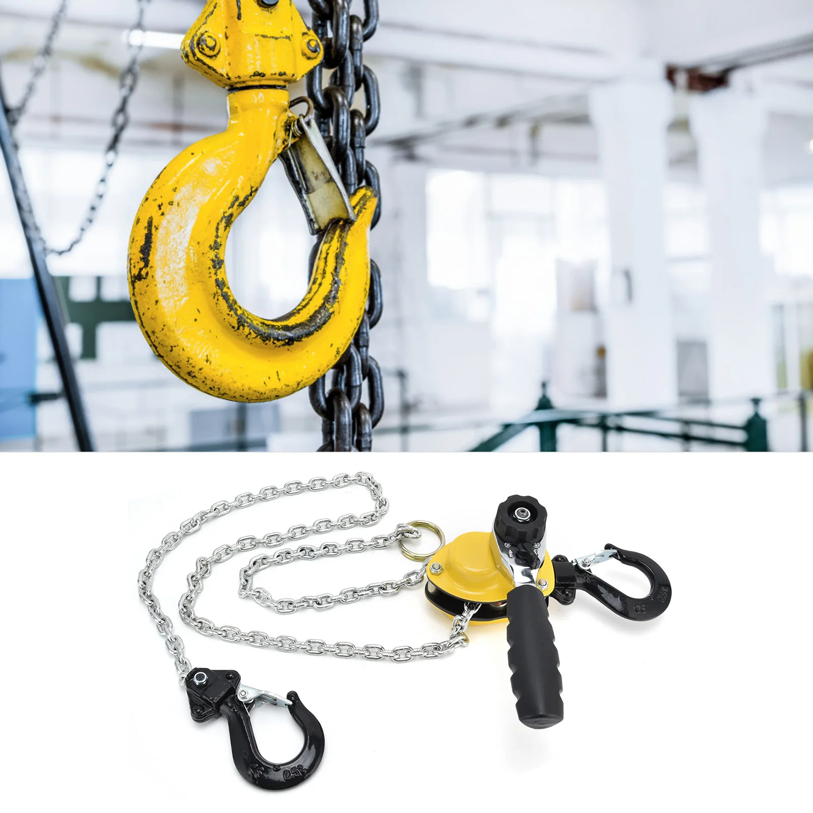 Lever Block Hoist Pulley  Portable Lifting Ratchet with 1.5meter Chain 500kg Load Lever Block Lever Hoist Pulley Block Chain