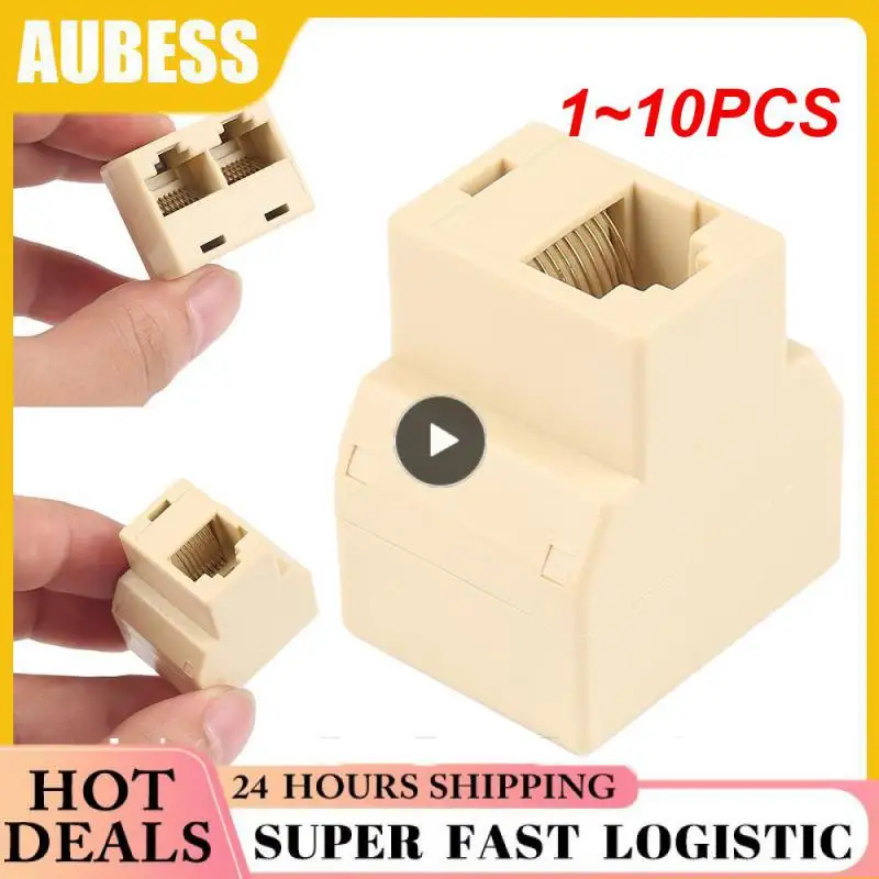 1~10PCS RJ45 Splitter Ethernet Adapter Lan Cable 1 To 2 Ways Extender Splitter For Internet Connection Coupler Contact Modular