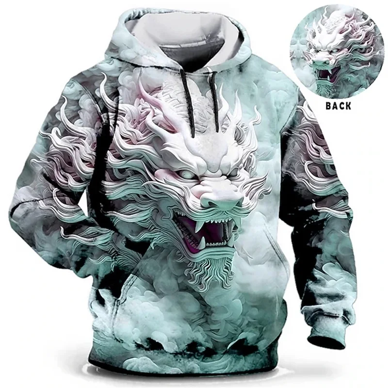 3D Print Chinese Dragon Graphic Sweatshirts Hoodie For Men New In Casual Oversized Hoody Coat Clothes Sport Tracksuit Sudaderas