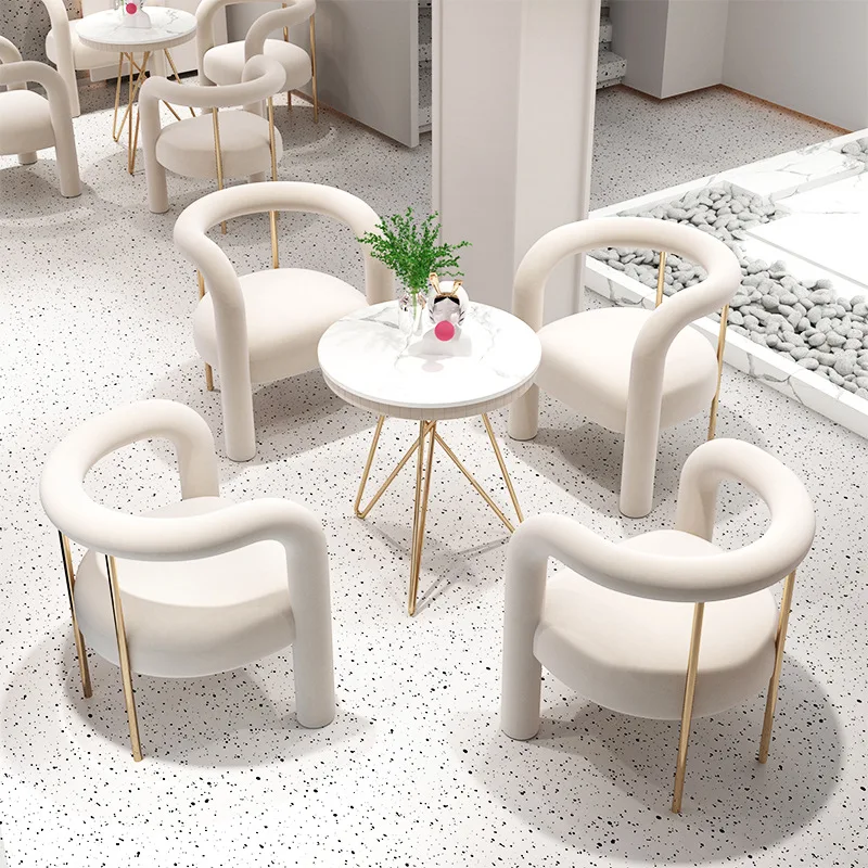 بسيطة الحليب الشاي متجر الاستقبال طاولة المفاوضات وكرسي مزيج مكتب المبيعات التفاوض الترفيه #3