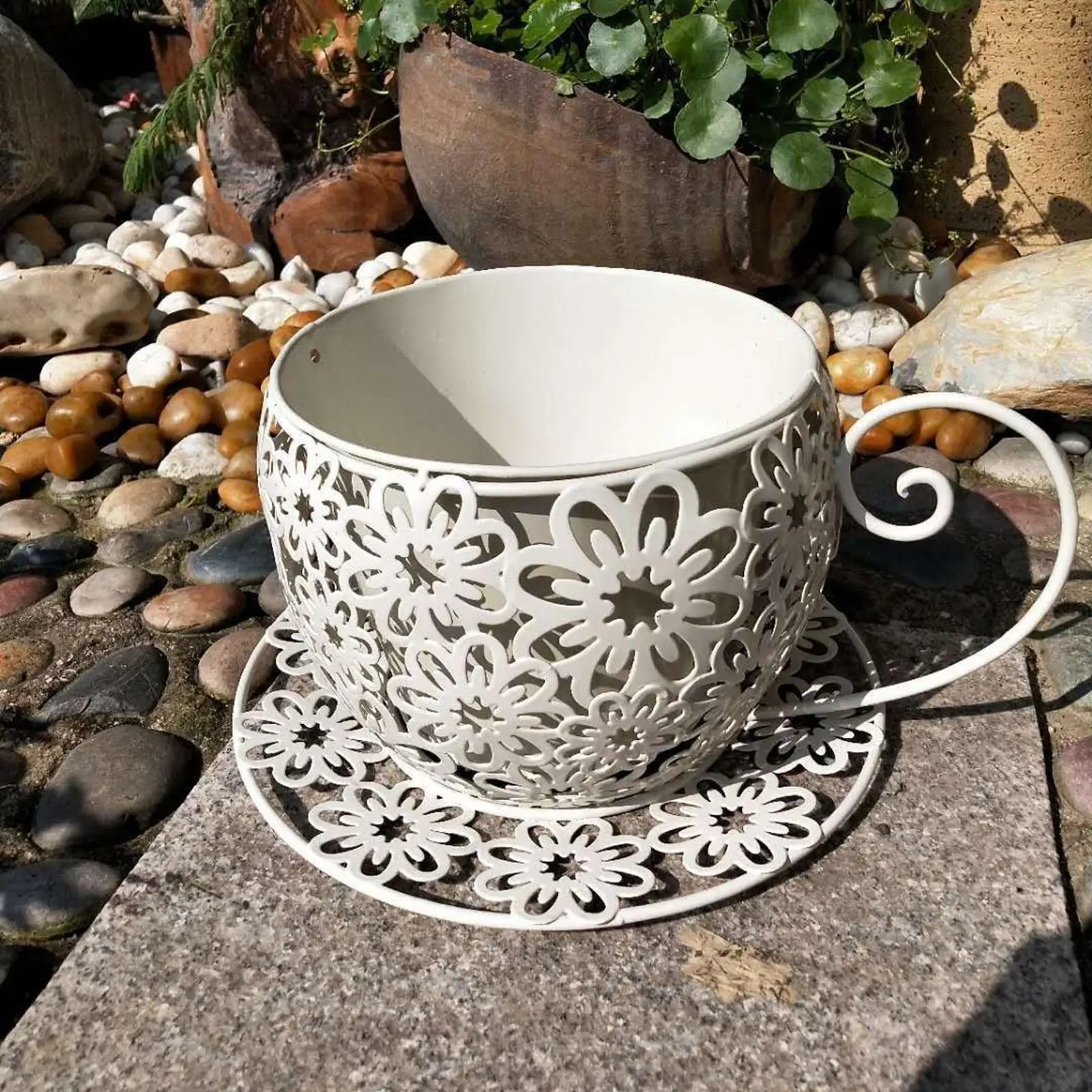 

Vintage Art Balcony Decor Planter Iron Flowerpot Decorative Creative Vase for Home Living Room Desk Ornament Indoor Outdoor