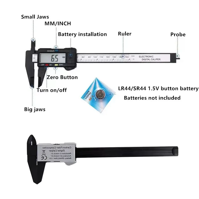 Calipers Measuring Tool Plastic Caliper Pachometer Digital Caliper Electronic Ruler Vernier Digital Caliper Measuring Instrument