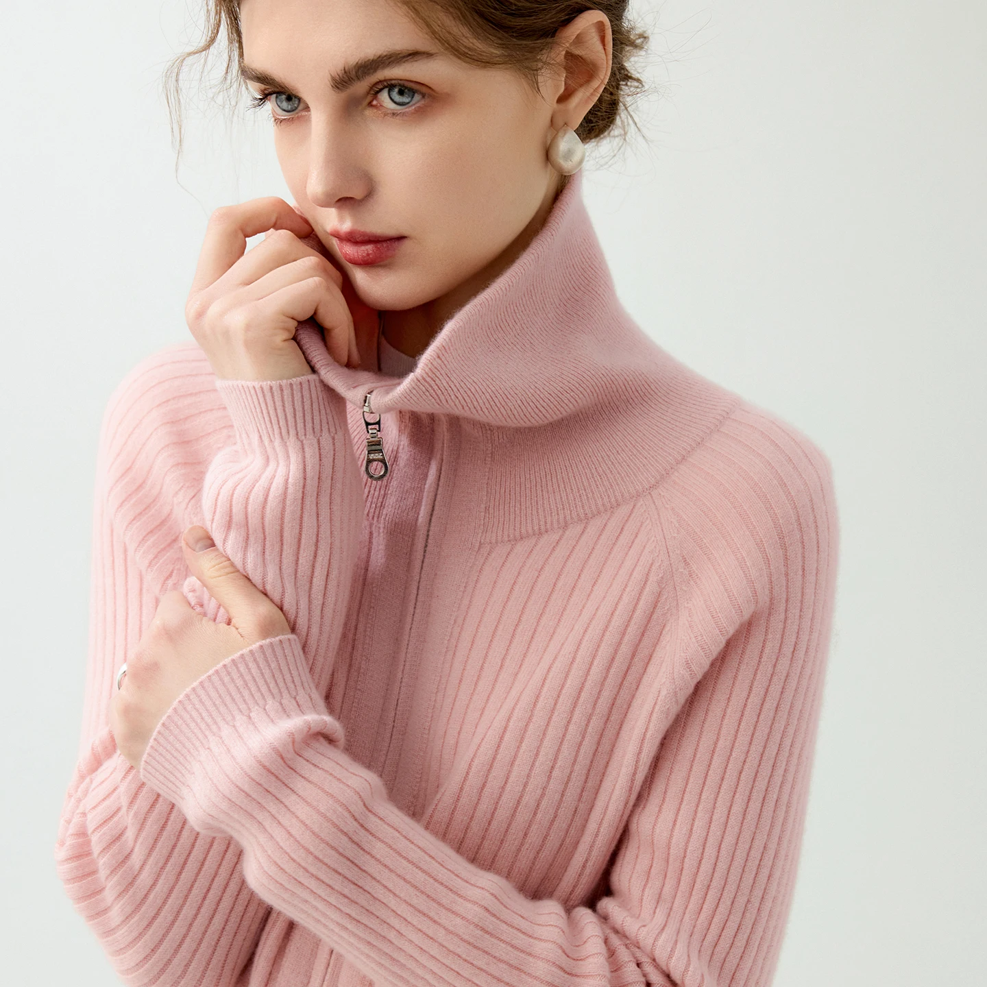 Autumn/WinterWomen's 100% Pure Cashmere Cardigan Casual Solid Knitted Sweater Pull Turn Down Collar Tops Thick Jumper