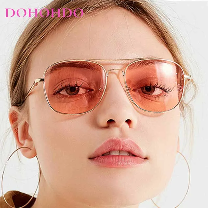 

Trendy Twin Bridge Pilot Metal Frame Women's Sunglasses Vintage Luxury Designer Men Sunglass Outdoor Driving Shades Unisex UV400