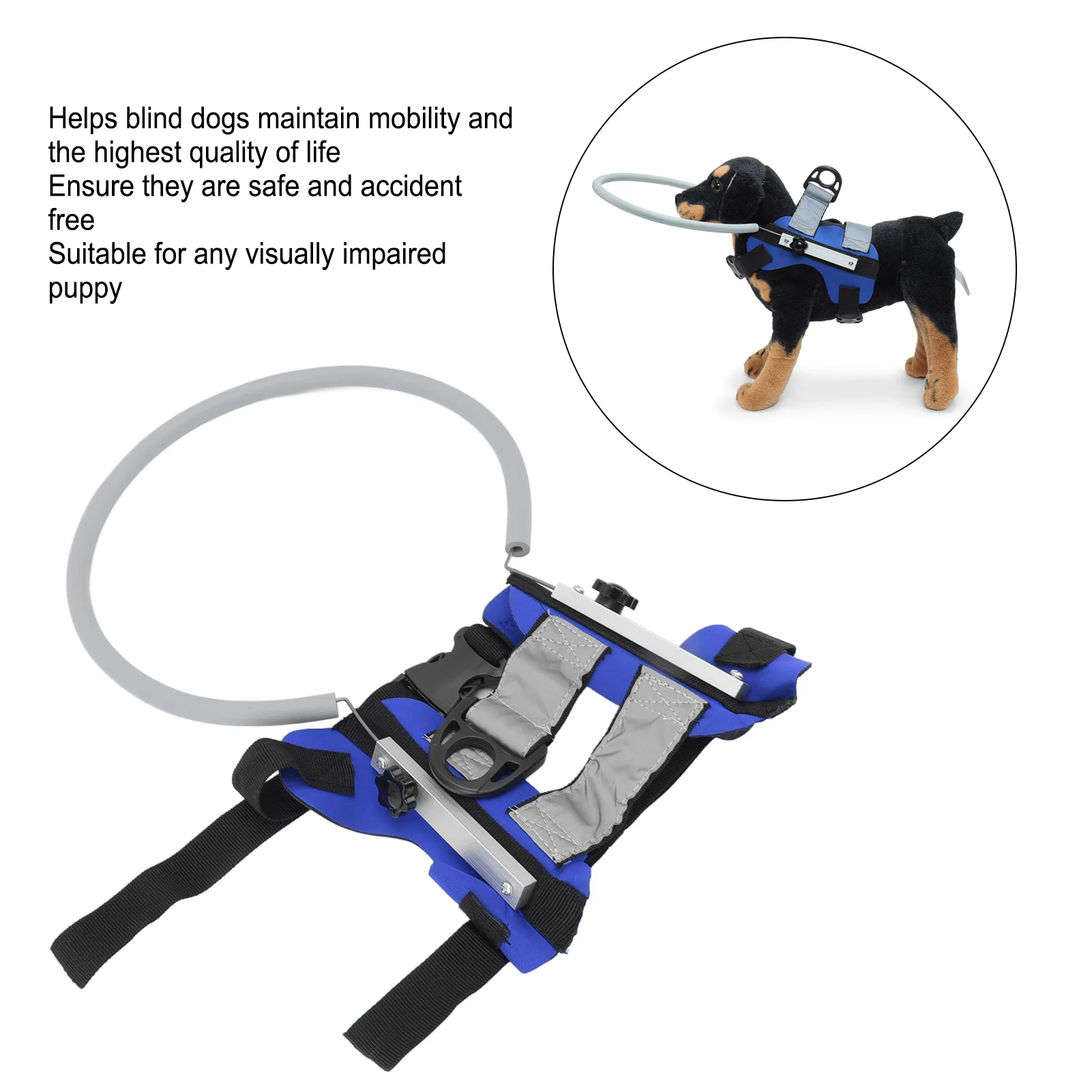 Pet Blind Halo Practical Collision Avoidance Lightweight Blind Halo Harness with Reflective Effect for Blind Dogs Cats