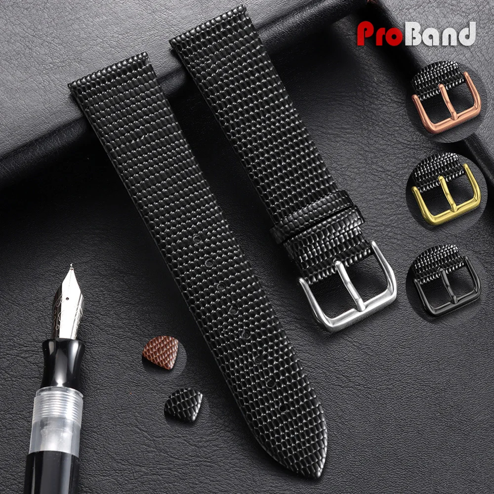 

10mm 12mm 14mm 16mm 18mm 20mm 22mm Lizard Pattern Leather Watch Band for Seiko for Omega Cowhide Watch Strap Men Women Bracelets
