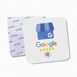 10CM Square Customize Google Review QR Code Sign NFC Social Media Plate Barber Shop  Eyelash Nail Shop Decoration