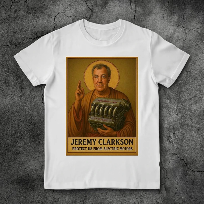 Jeremy Clarkson Protect Us From Electric Motors Top Gear Lustiges Meme-Grafik-T-Shirt, Unisex, lässig, locker, kurzärmelig