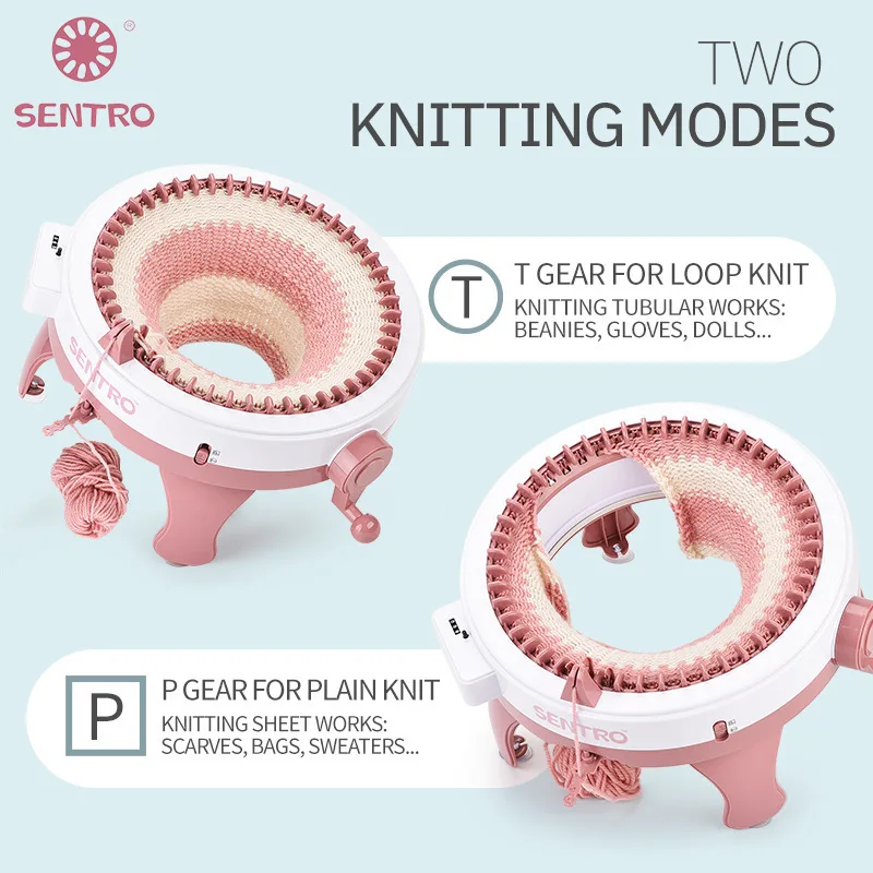 40 Needles Knitting Machine Kit Hand Crank Flat Circular Weaving Loom With Yarn Tools For Hats Scarves Gloves Sweater DIY Craft