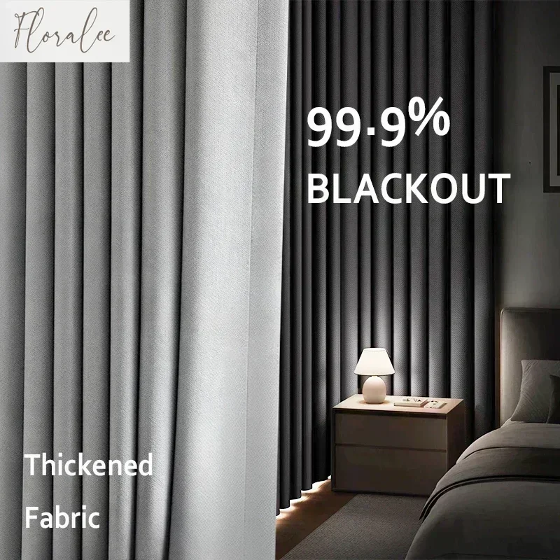 1Pc Blackout Curtain High Quality Solid Curtains for Living Room Bedroom Light Luxury Thickened Shading Window Drapes Home Decor