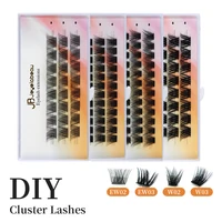 Extensión de pestañas en racimo DIY, pestañas individuales súper esponjosas, mechones de visón sintético, Material Premium, pestañas naturales de múltiples puntas