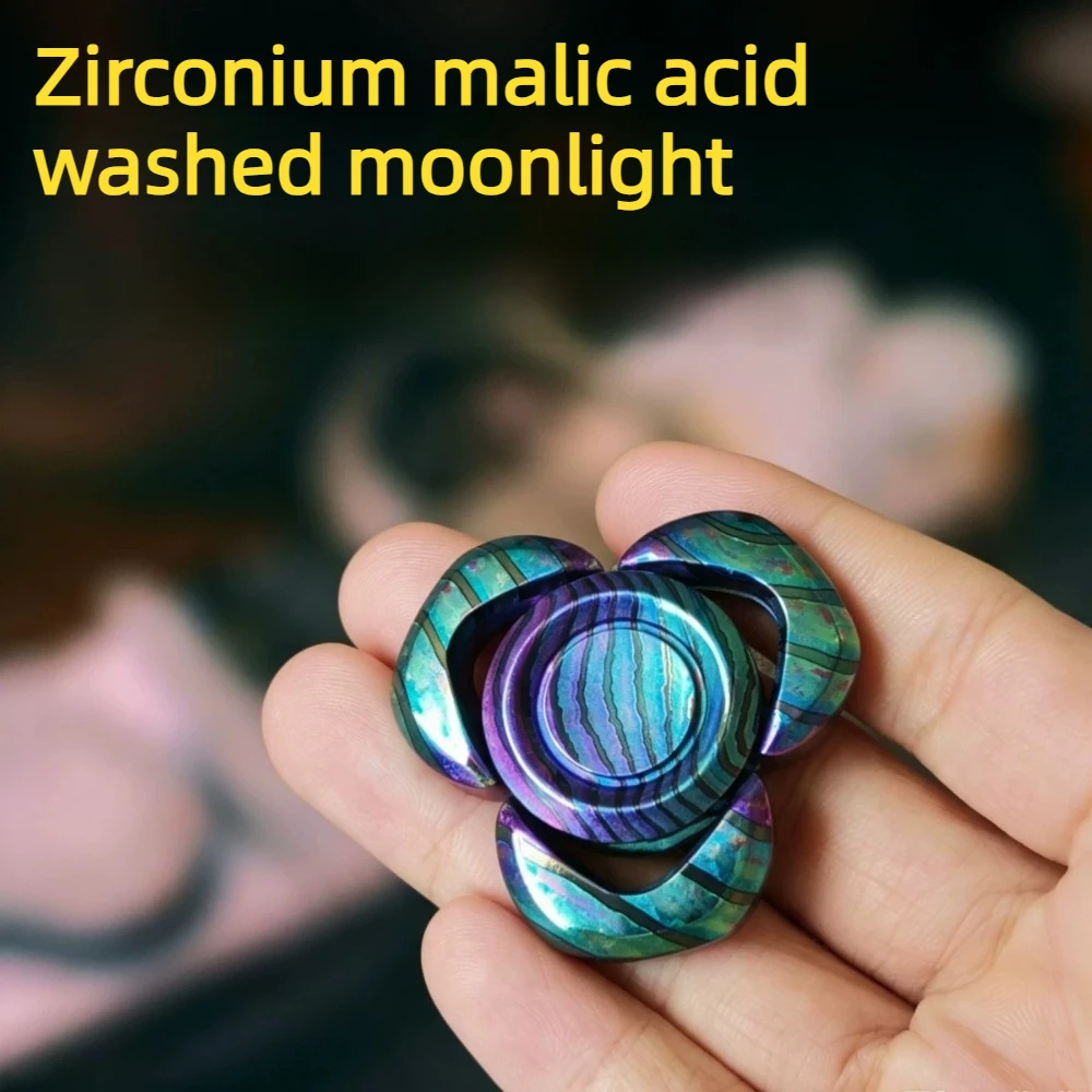 Feifei EDC Moonlight Mechanical Metal Three-Blade Hollowed-Out Attack Speed ​​Hand Feel Fidget Spinner Stress Relief Toy