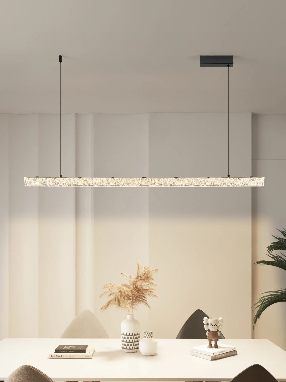 

Modern minimalist restaurant chandelier designer model 2025 new long strip bar lamp kitchen lamps dining table lights