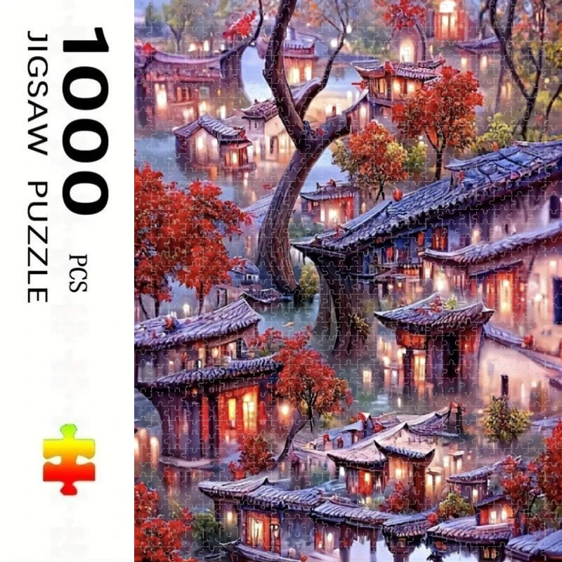 Large Size Jigsaw Puzzle 500/1000/1200/2000 Pcs Ancient Charm Water Town Jigsaw Puzzles for Adults Stress Relief Toys Gift