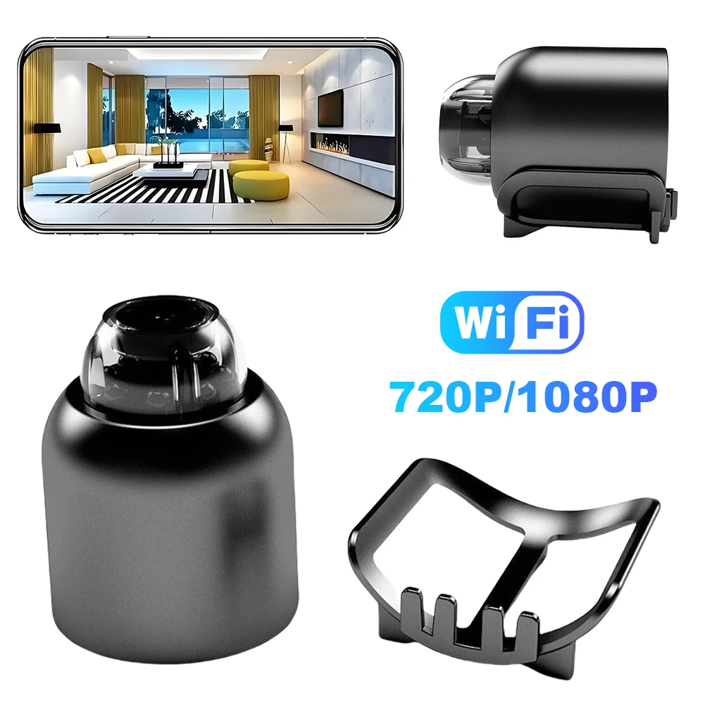 

720P/1080P HD Mini IP Camera Night Vision Audio Video Recorder 140° Wide Angle Portable Wireless Camcorder for Home