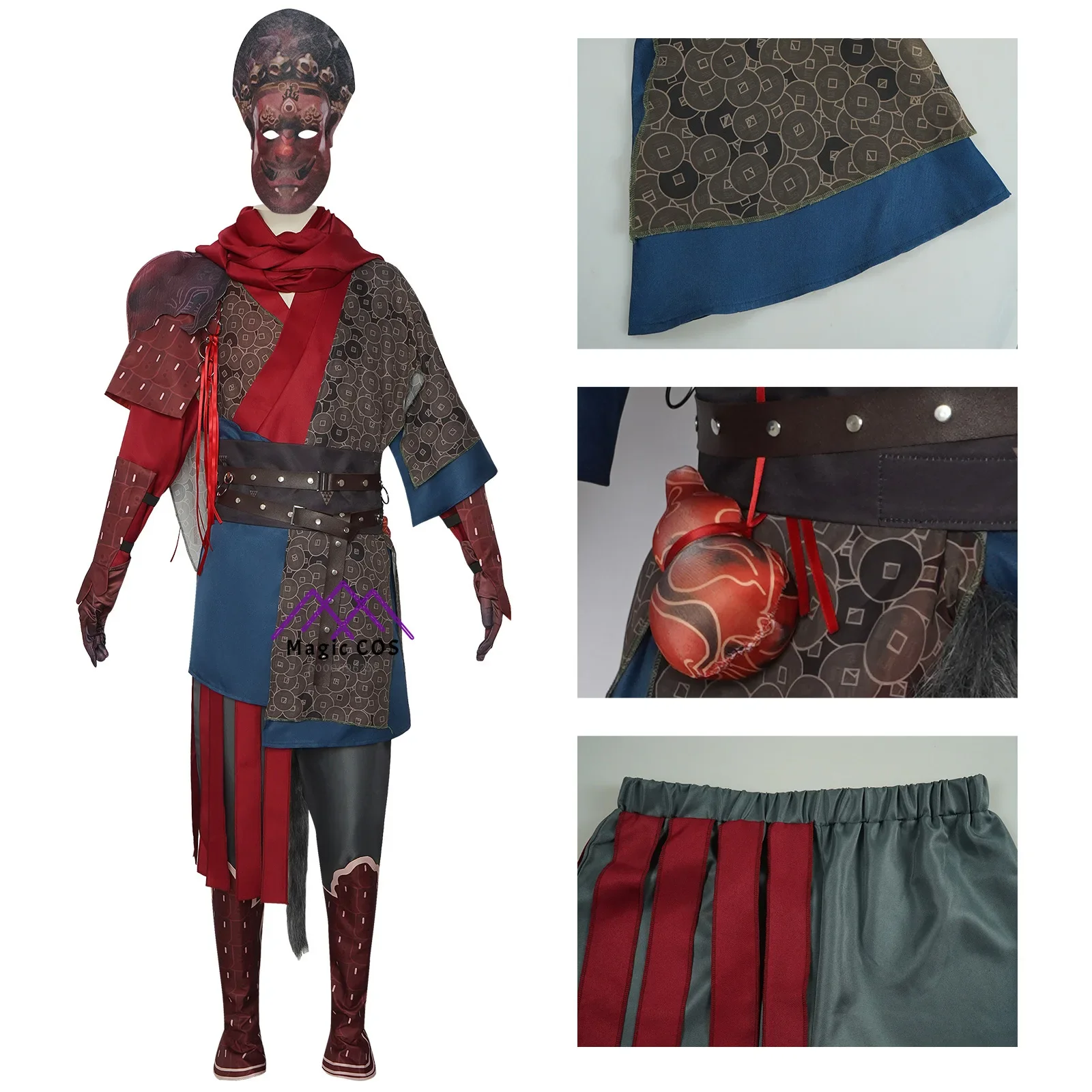 O Traje de Cosplay Destinado com Máscara, Mito Negro Wukong, Representação de Exibição de Quadrinhos de Halloween, Roupa Infantil e Adulto