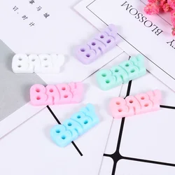 10pcs Kawaii Baby Letter Planar Resin Flatback Cabochons Embellissement Scrapbooking DIY Mobile Phone Case Hair Bow Decoration