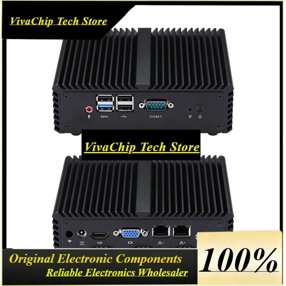 ViVaSDual LAN Fanless Indusrtial PC Bay Trail J1900 Quad Core Processor TDP 10W 4x RS232 X86 Mini PC Linux Win 7/8/10 VGA HD