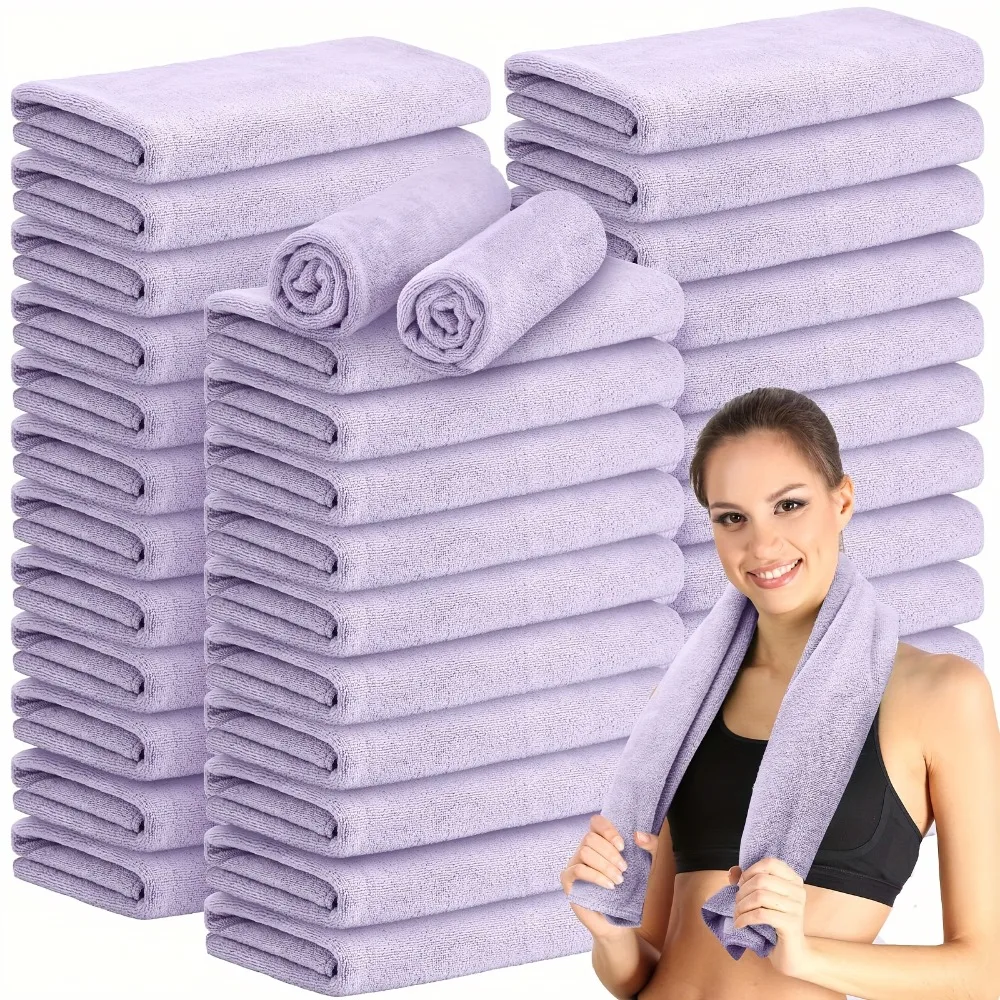 

Set of 36 Microfiber Towels Measuring 16 X 28 Inches, Resistant to Bleach, Highly Absorbent, Soft, Quick-Drying, And Lightweight