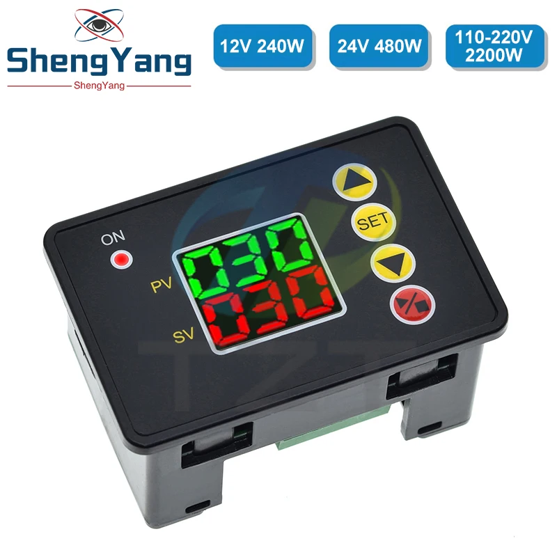 TZT 0-999s/min/hour DC 12V 24V AC 110V 220V Digital Time Delay Switch Relay T2310 Open Timer Control Module Power Supply