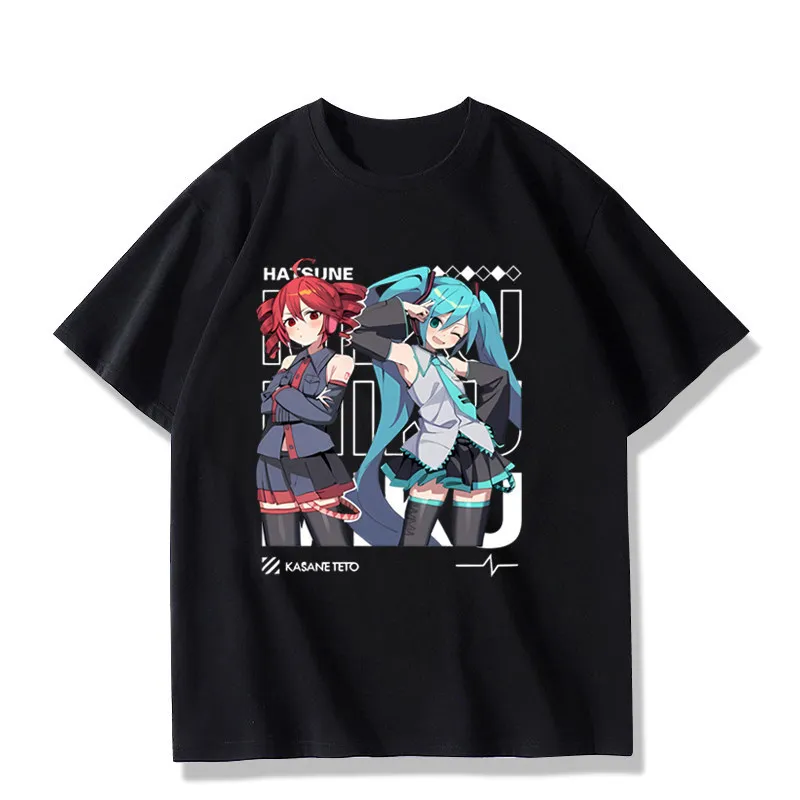 Accent Teto Co Branded Hatsune Miku Pain Clothes Anime Co Branded Anime Cotton Printed Men's and Women's Fashionable T-shirts