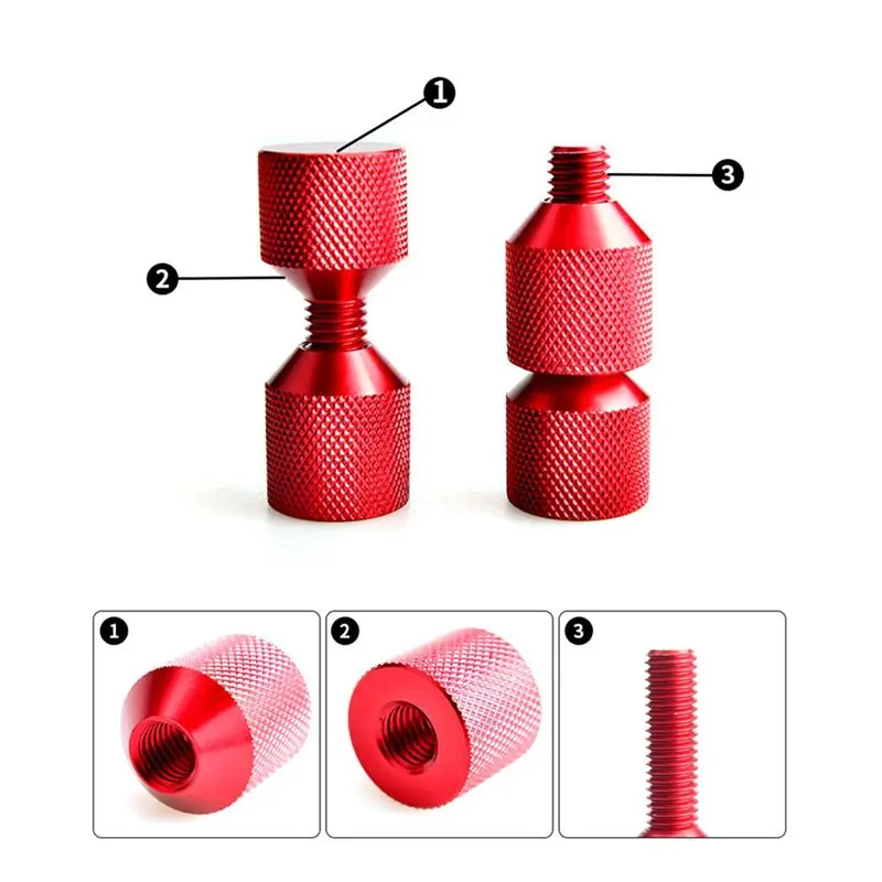 Y51A-2X Two Hole Pins Set 1-1/8Inch Aluminum 6061 2 Hole Flange Alignment Pin,Two Hole Pins Flange Aligner Red