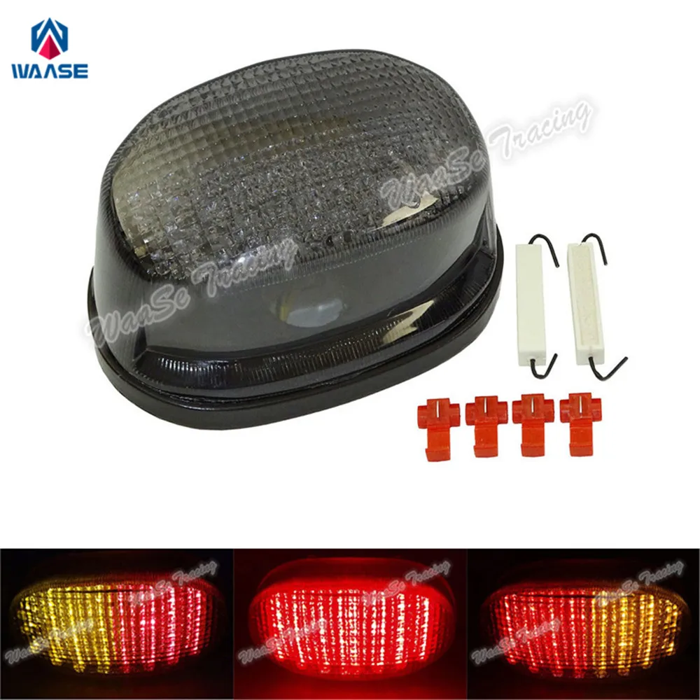 waase E-Mark For Suzuki MARAUDER 800 1600 1997 1998 1999 2000 2001-2004 Rear Tail Light Brake Turn Signals Integrated LED Light