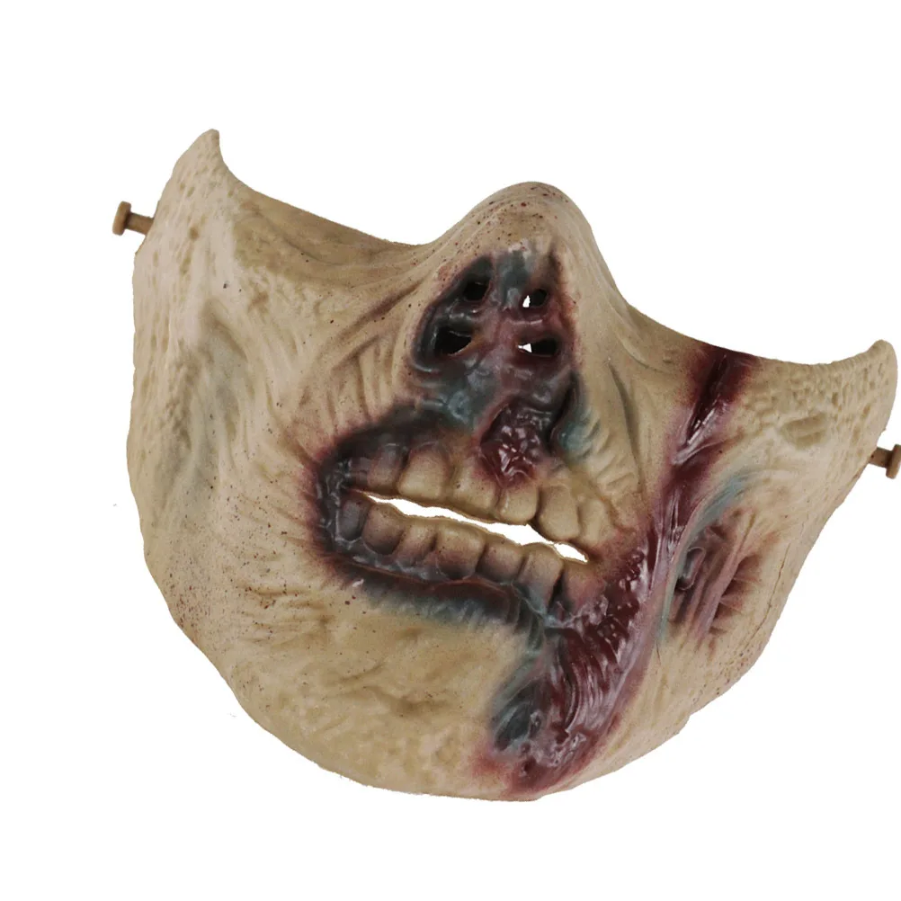 Máscara de media cara de zombis, máscara protectora de calavera para fiesta de Halloween, Cosplay, mascarada, Carnaval, deportes al aire libre