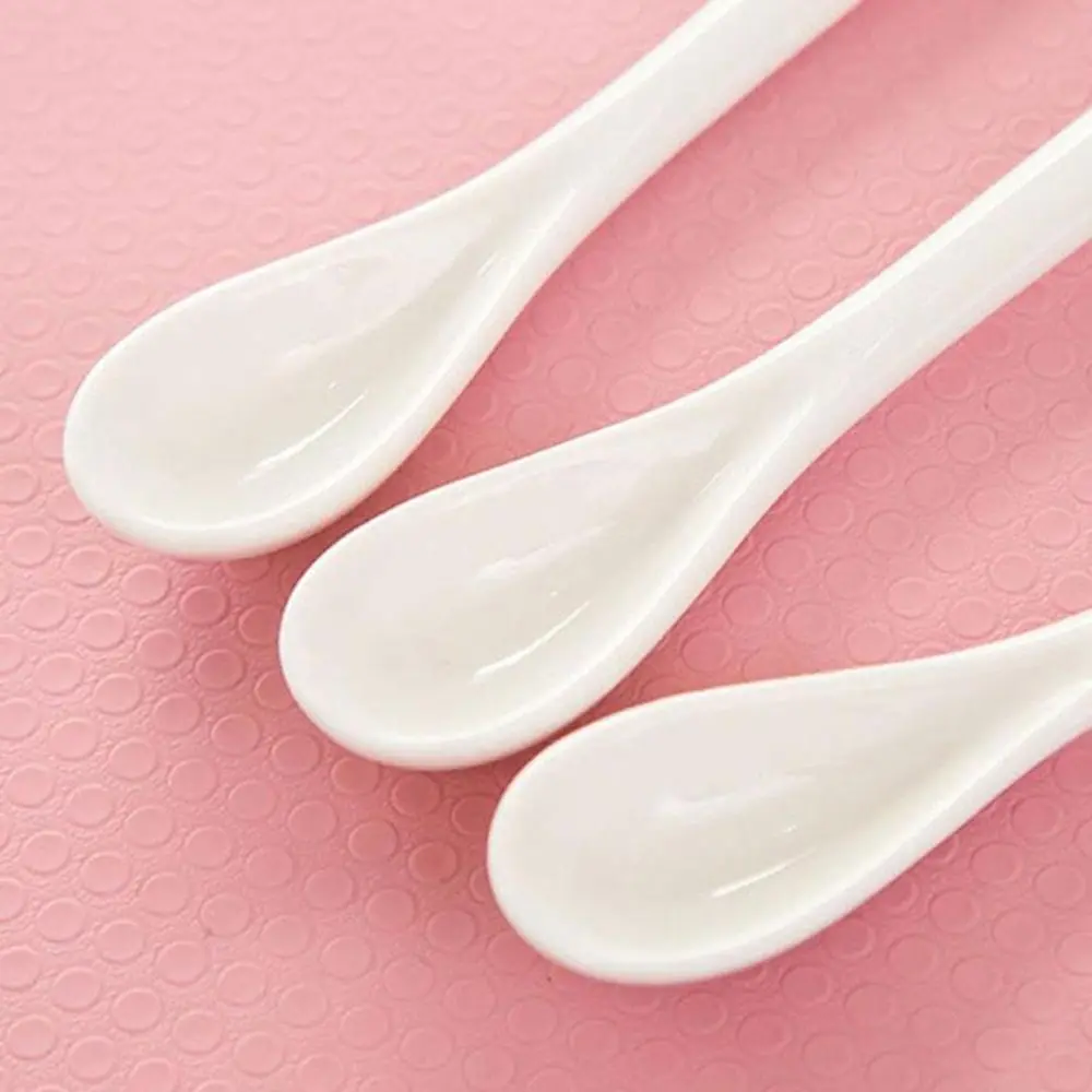 1/3Pcs L/S Porcelain Spoons Mini Kitchen Ceramic Tea Coffee Sugar Dessert Spoon