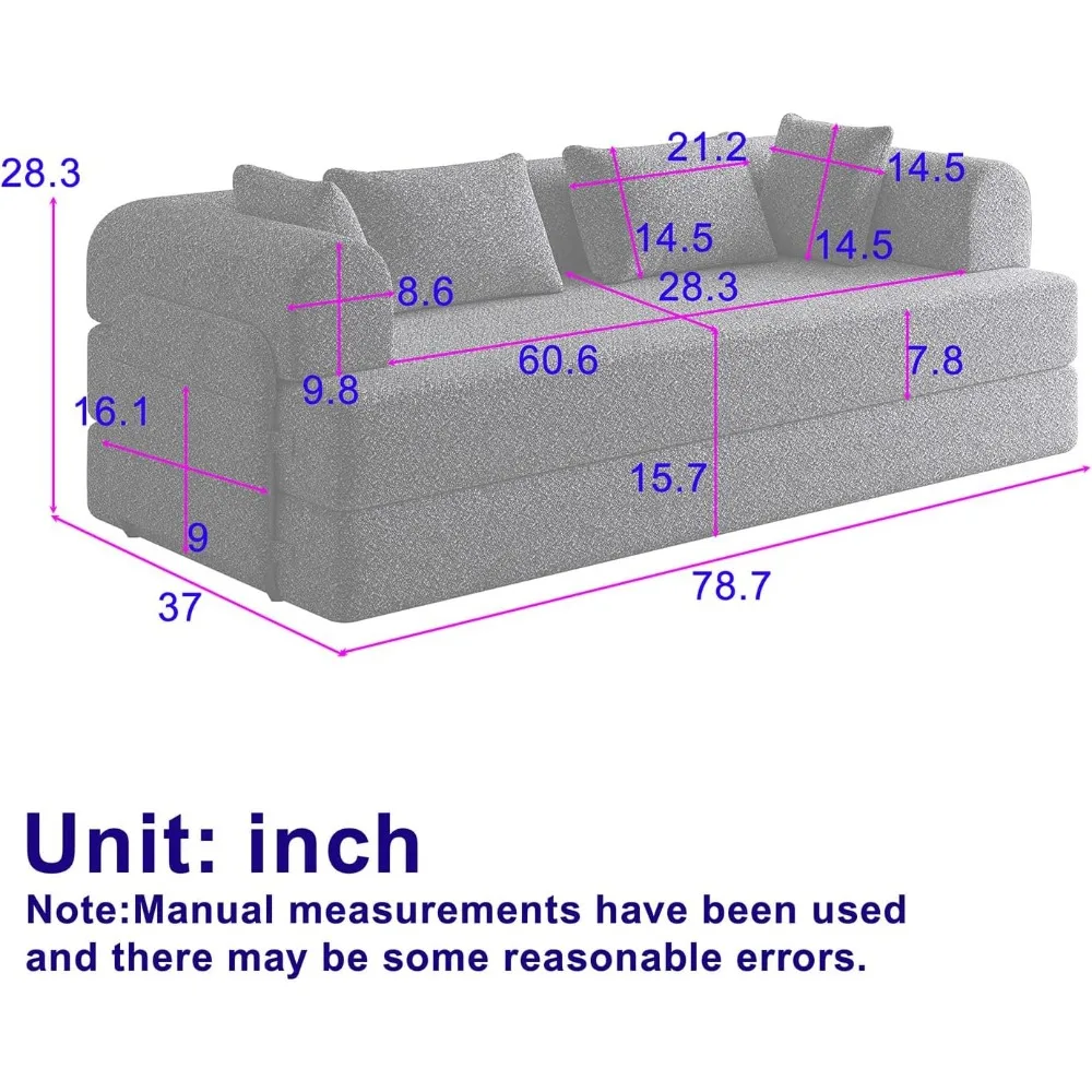 Диван-кровать-трансформер с обивкой из синели, складной матрас, портативный шезлонг для взрослых, идеальное решение для напольной кровати