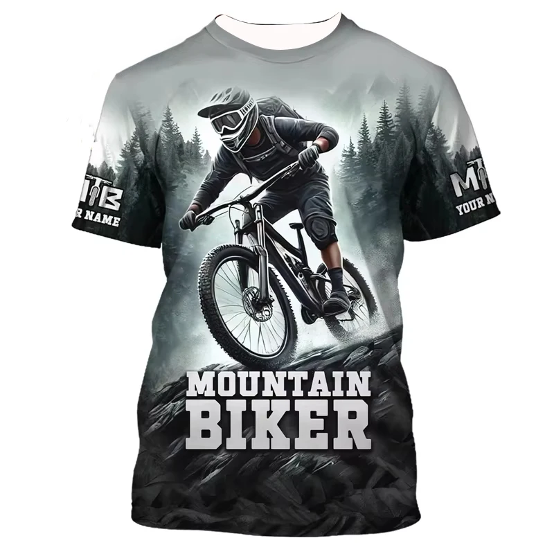 2026 Neues Herren-Mountainbike-Grafik-T-Shirt mit individuellem Namen, Radsport-Oberteil, Sport-Kurzarmshirt, Sommer-Fahrrad-T-Shirt