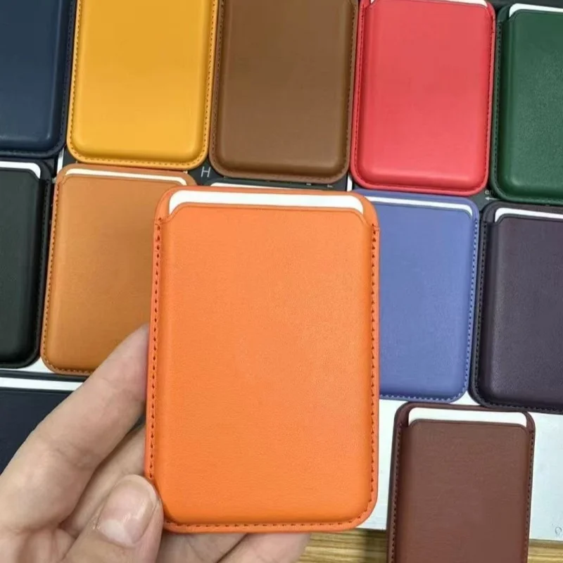 Image of Für Magsafe Offizielle 1:1 Leder-Brieftasche Magnetischer Kartenhalter Hülle für iPhone 17 Pro 16 15 14 Pro Max Samsung Tasche mit Box-Cover