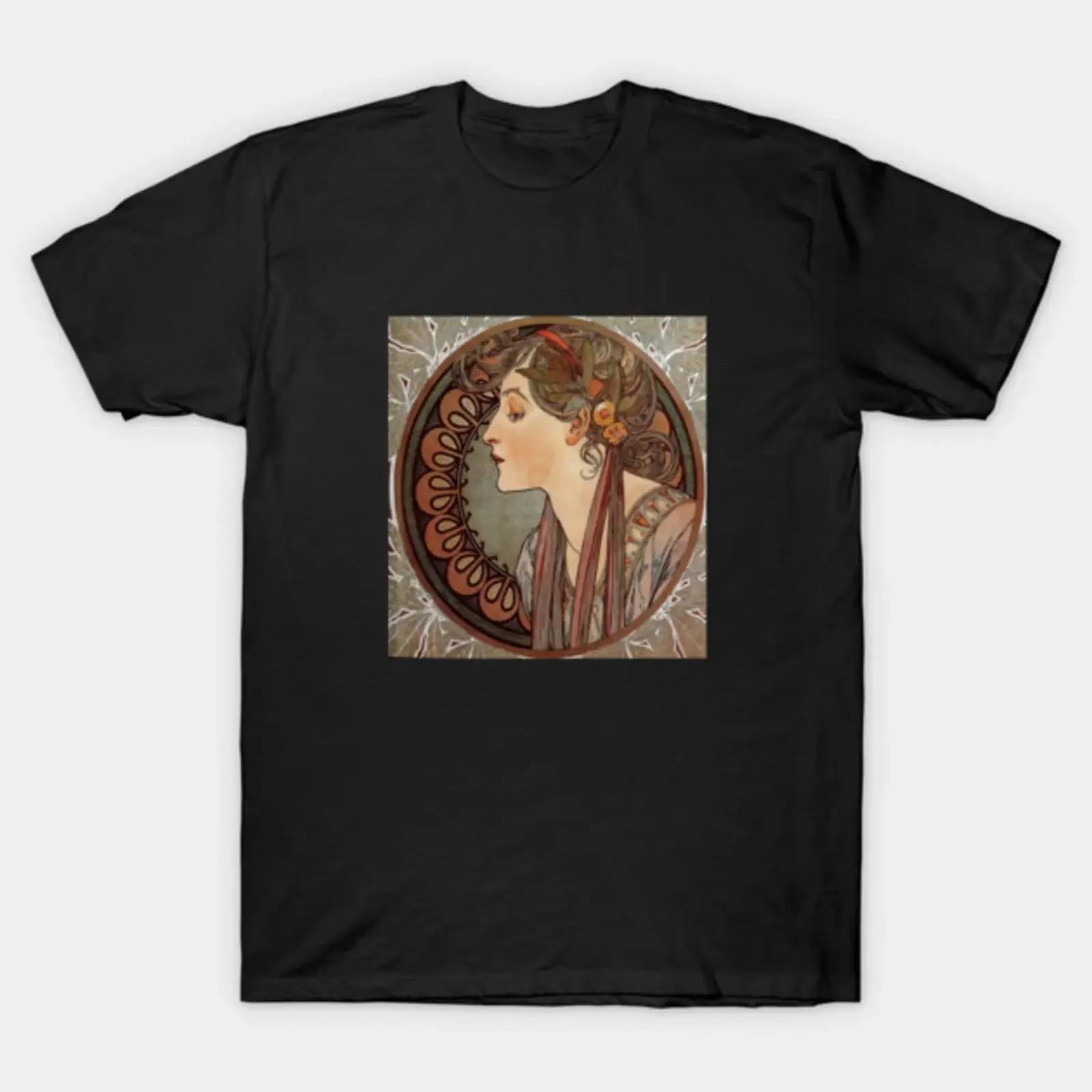 Alphonse Mucha T Shirt vintage Washed Top For Everyday Wear Unisex Stylish Soft designer clothes fashion Breathable Casual