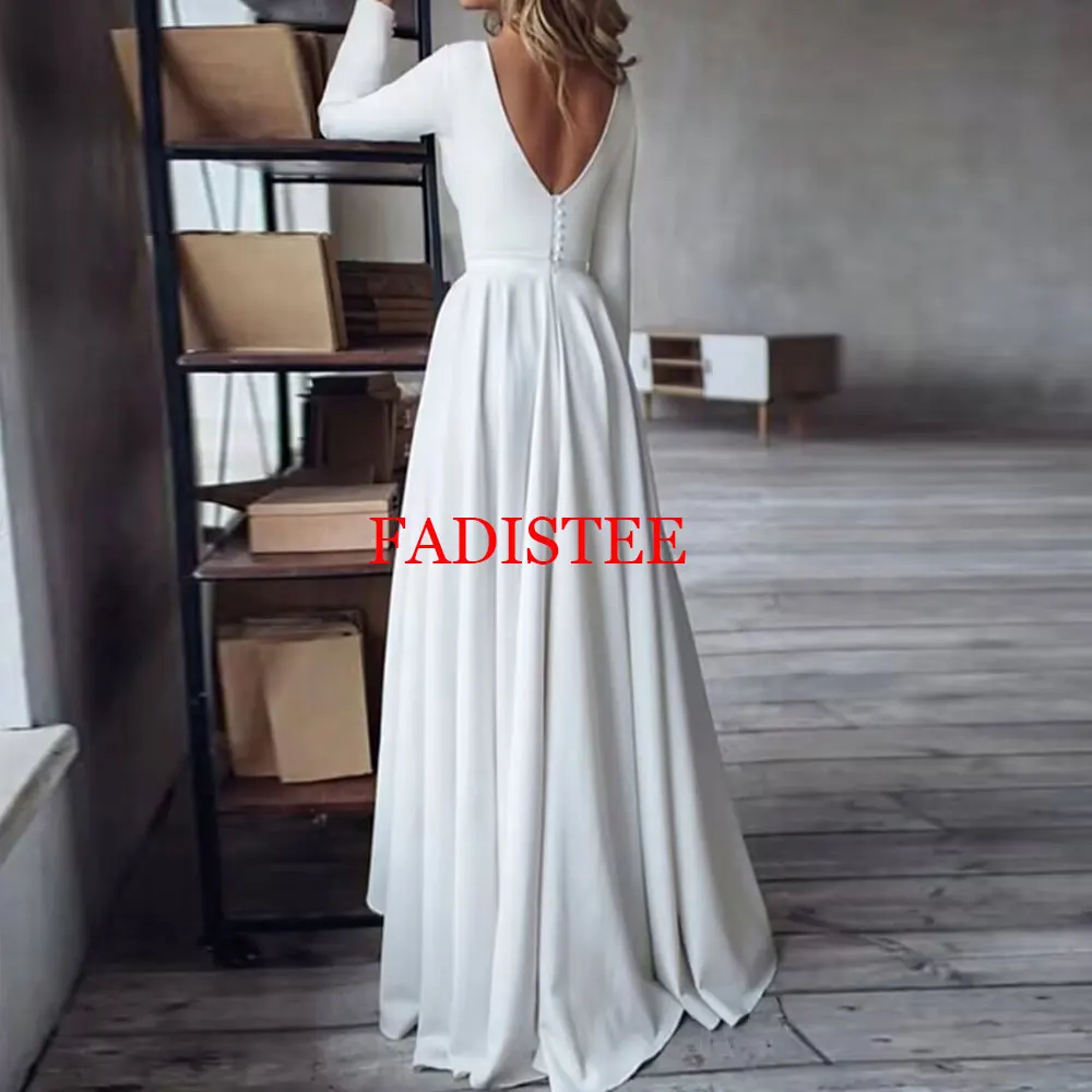 Customized High Low Wedding Dresses Long Sleeves Bridal Gowns Sexy Backless Dress For Wedding Mother Of The Bride Party Vestido