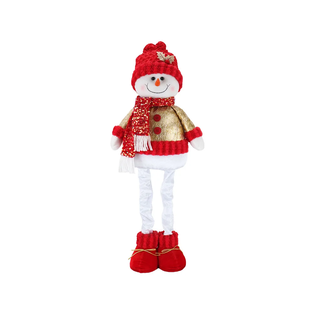 New Christmas Doll 50CM Telescopic Leg Elderly Man Snowman Elk Home Decoration Christmas Festival Gift