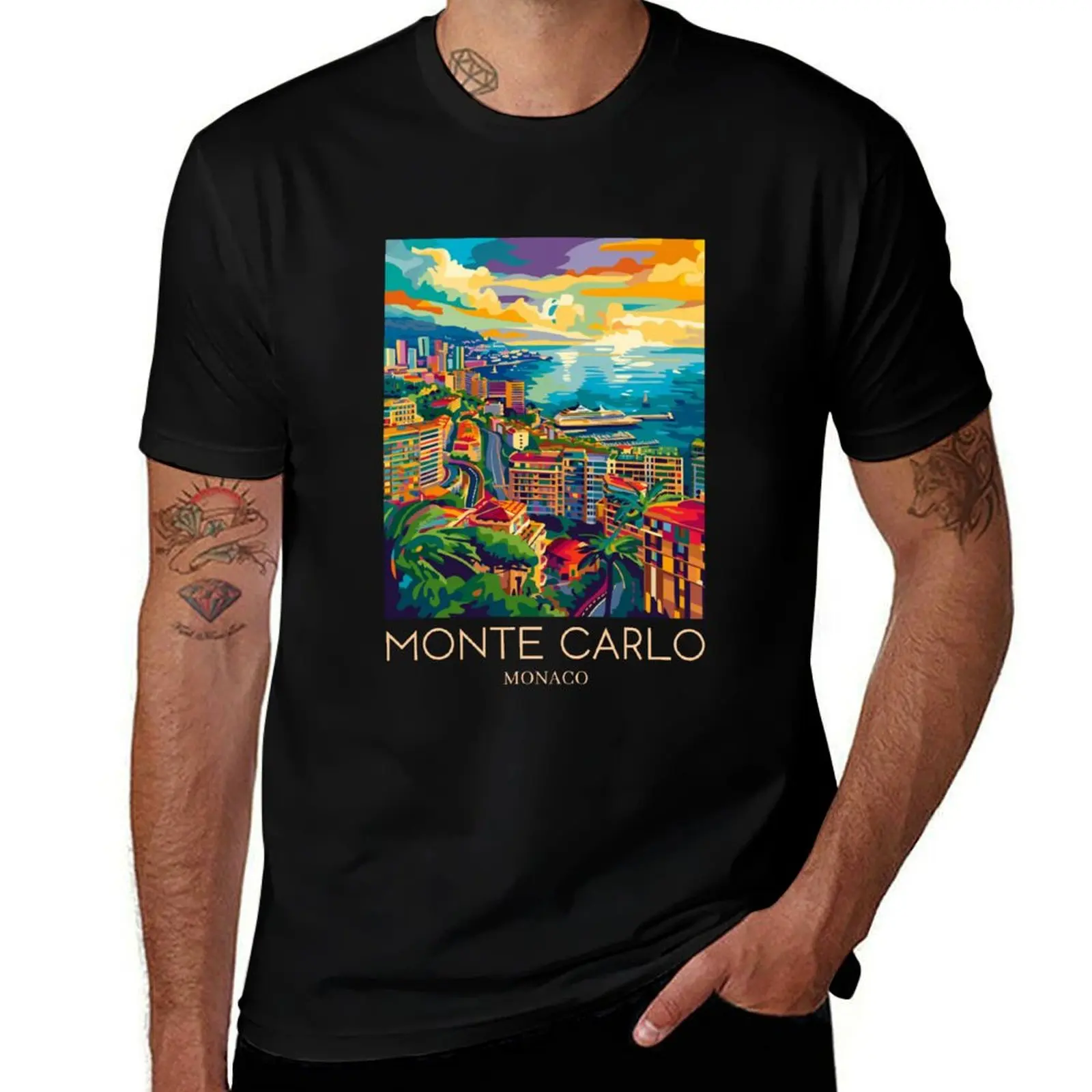 Monte Carlo - Monaco T-Shirt Fashion Simple Casual Tee Shirt T-Shirt
