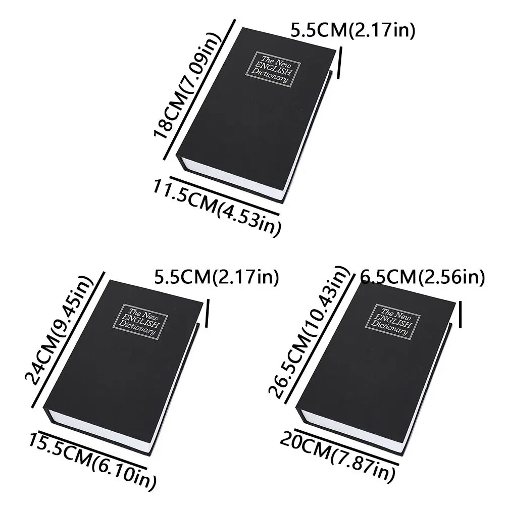 Secret Storage Metal Book Money Box Hollow Book Simulation Secret Safe Combination Lock Security Safe Lock Home Security