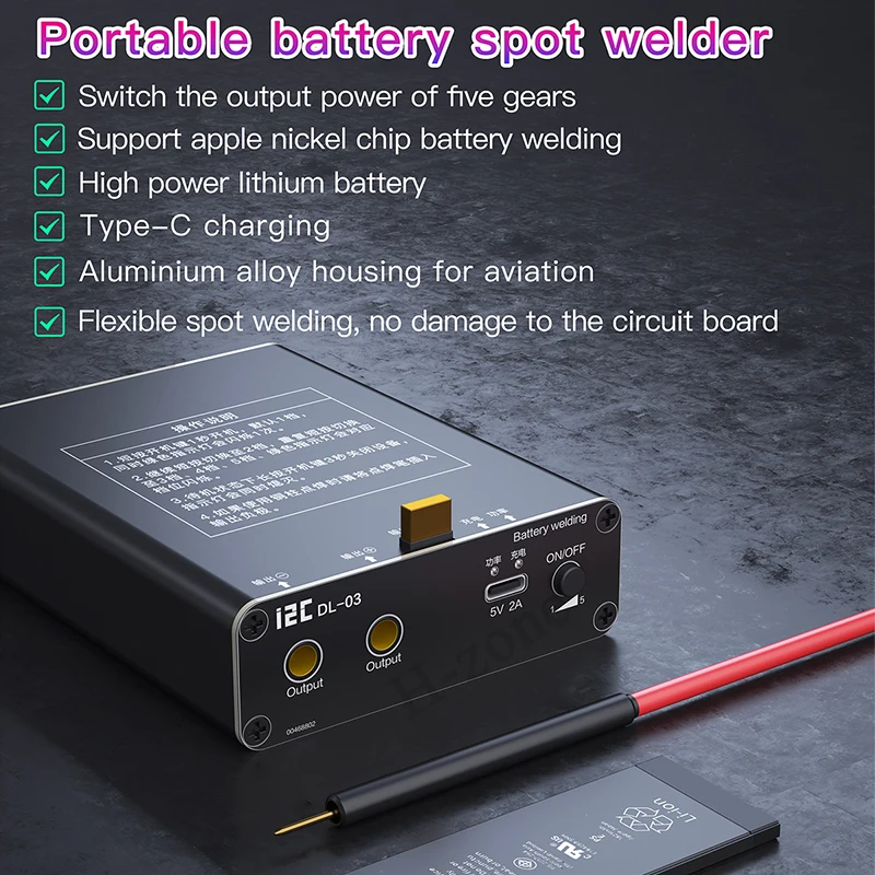 

I2C DL-03 30A Spot Welder short Circuit Repairer For iPhone 18650 Lithium Battery Spot Welding Motherboard Failure Detection